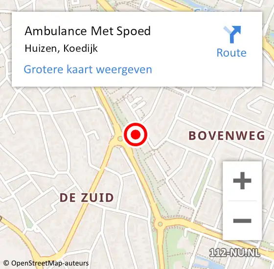 Locatie op kaart van de 112 melding: Ambulance Met Spoed Naar Huizen, Koedijk op 10 september 2014 12:04