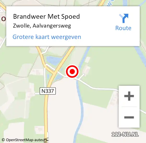 Locatie op kaart van de 112 melding: Brandweer Met Spoed Naar Zwolle, Aalvangersweg op 3 oktober 2023 17:00