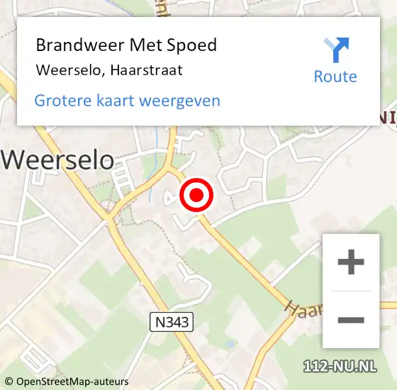 Locatie op kaart van de 112 melding: Brandweer Met Spoed Naar Weerselo, Haarstraat op 3 oktober 2023 17:19