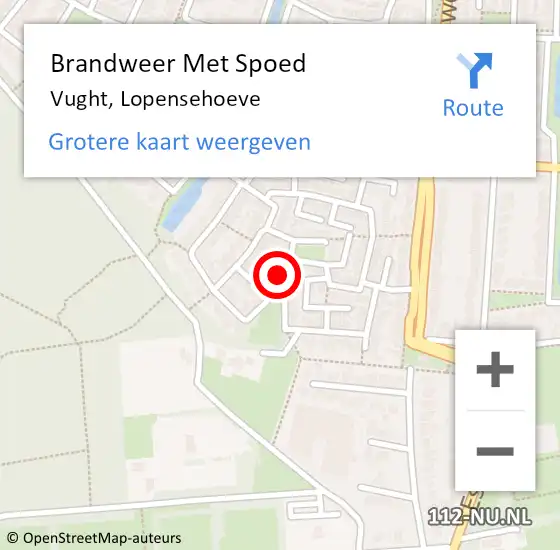 Locatie op kaart van de 112 melding: Brandweer Met Spoed Naar Vught, Lopensehoeve op 3 oktober 2023 18:02