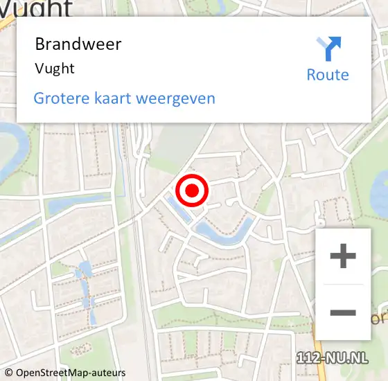 Locatie op kaart van de 112 melding: Brandweer Vught op 3 oktober 2023 18:03