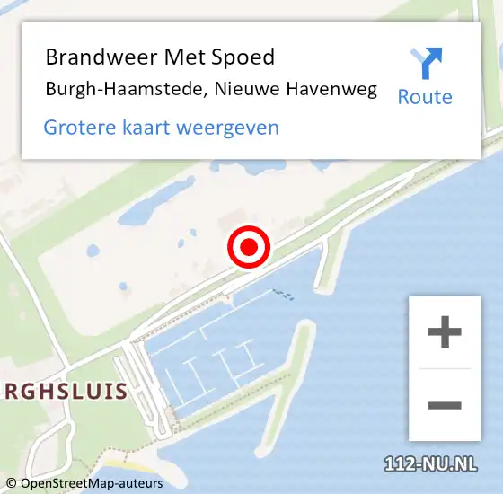 Locatie op kaart van de 112 melding: Brandweer Met Spoed Naar Burgh-Haamstede, Nieuwe Havenweg op 3 oktober 2023 19:18