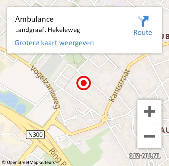 Locatie op kaart van de 112 melding: Ambulance Landgraaf, Hekeleweg op 10 september 2014 12:19