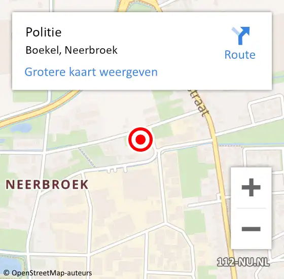 Locatie op kaart van de 112 melding: Politie Boekel, Neerbroek op 3 oktober 2023 19:42