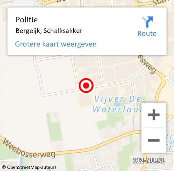 Locatie op kaart van de 112 melding: Politie Bergeijk, Schalksakker op 3 oktober 2023 20:02