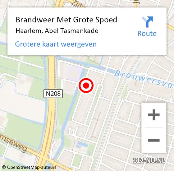 Locatie op kaart van de 112 melding: Brandweer Met Grote Spoed Naar Haarlem, Abel Tasmankade op 3 oktober 2023 20:18