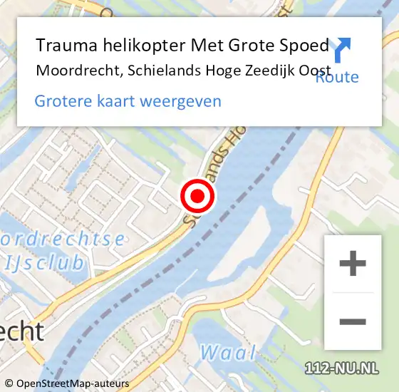 Locatie op kaart van de 112 melding: Trauma helikopter Met Grote Spoed Naar Moordrecht, Schielands Hoge Zeedijk Oost op 3 oktober 2023 20:31