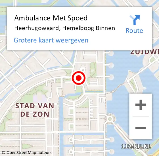 Locatie op kaart van de 112 melding: Ambulance Met Spoed Naar Heerhugowaard, Hemelboog Binnen op 3 oktober 2023 21:15