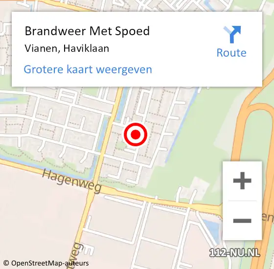 Locatie op kaart van de 112 melding: Brandweer Met Spoed Naar Vianen, Haviklaan op 3 oktober 2023 22:15