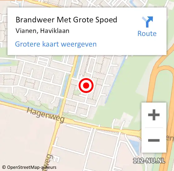 Locatie op kaart van de 112 melding: Brandweer Met Grote Spoed Naar Vianen, Haviklaan op 3 oktober 2023 22:16