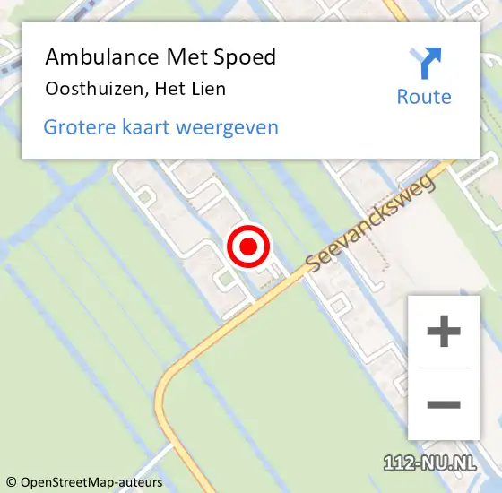 Locatie op kaart van de 112 melding: Ambulance Met Spoed Naar Oosthuizen, Het Lien op 4 oktober 2023 00:57