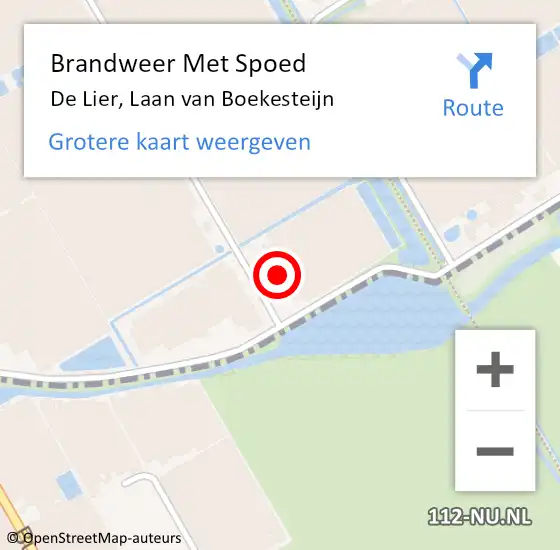 Locatie op kaart van de 112 melding: Brandweer Met Spoed Naar De Lier, Laan van Boekesteijn op 14 oktober 2013 08:23