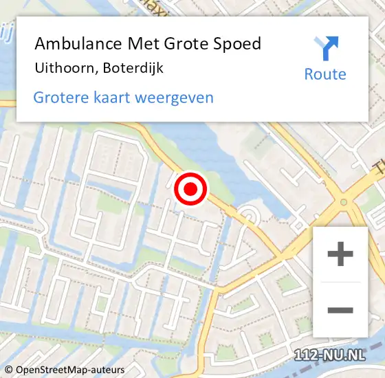 Locatie op kaart van de 112 melding: Ambulance Met Grote Spoed Naar Uithoorn, Boterdijk op 4 oktober 2023 08:52