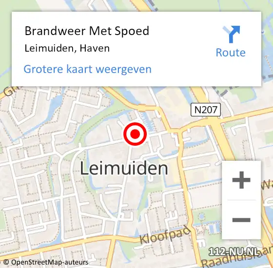 Locatie op kaart van de 112 melding: Brandweer Met Spoed Naar Leimuiden, Haven op 4 oktober 2023 09:02