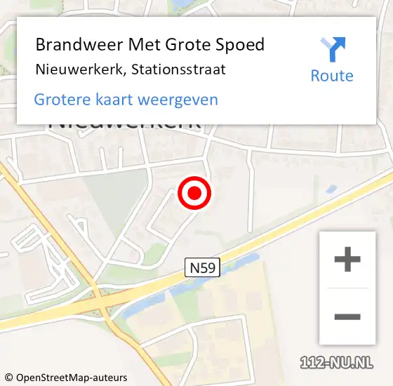 Locatie op kaart van de 112 melding: Brandweer Met Grote Spoed Naar Nieuwerkerk, Stationsstraat op 4 oktober 2023 11:41