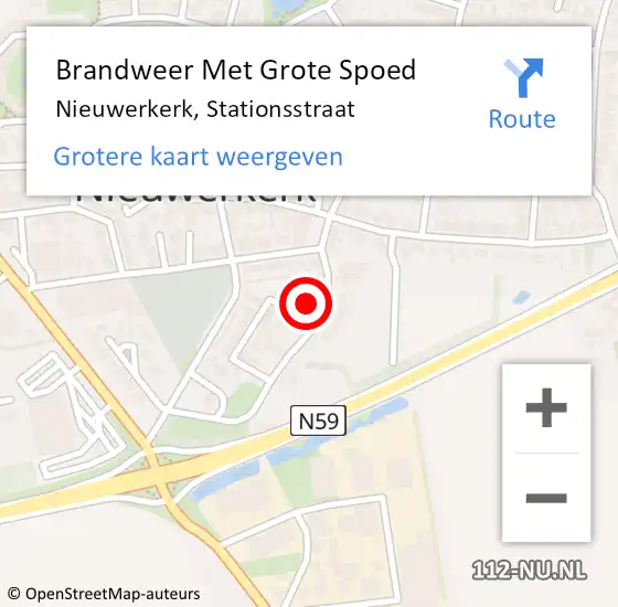 Locatie op kaart van de 112 melding: Brandweer Met Grote Spoed Naar Nieuwerkerk, Stationsstraat op 4 oktober 2023 11:42