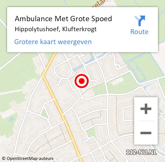 Locatie op kaart van de 112 melding: Ambulance Met Grote Spoed Naar Hippolytushoef, Klufterkrogt op 4 oktober 2023 11:45