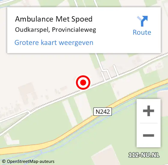 Locatie op kaart van de 112 melding: Ambulance Met Spoed Naar Oudkarspel, Provincialeweg op 4 oktober 2023 12:30