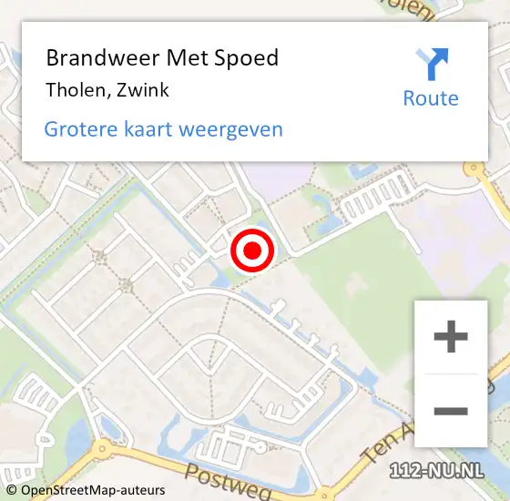 Locatie op kaart van de 112 melding: Brandweer Met Spoed Naar Tholen, Zwink op 4 oktober 2023 12:44