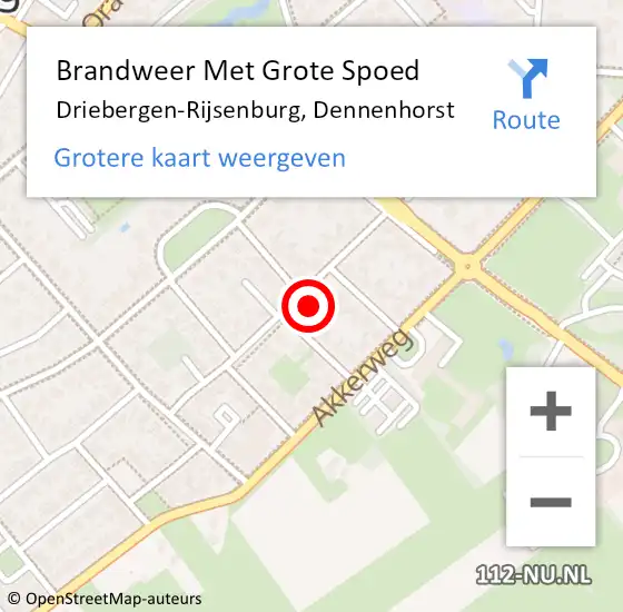 Locatie op kaart van de 112 melding: Brandweer Met Grote Spoed Naar Driebergen-Rijsenburg, Dennenhorst op 4 oktober 2023 13:21