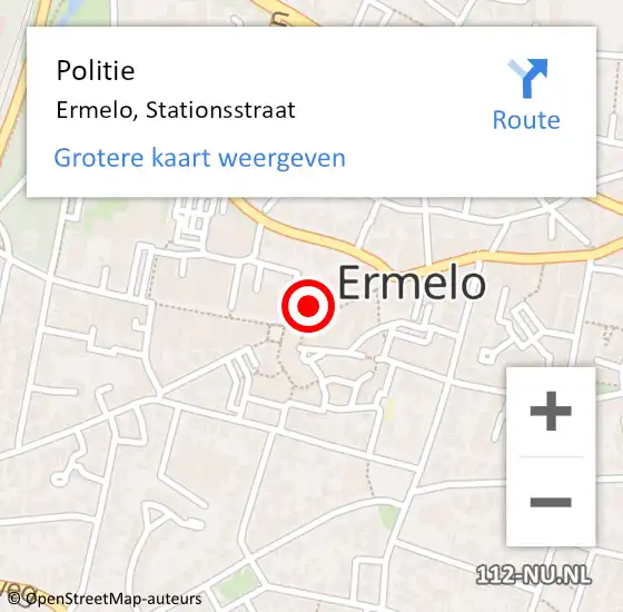 Locatie op kaart van de 112 melding: Politie Ermelo, Stationsstraat op 4 oktober 2023 13:33