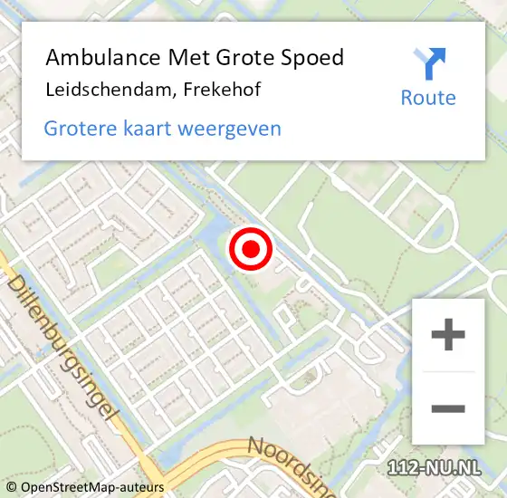 Locatie op kaart van de 112 melding: Ambulance Met Grote Spoed Naar Leidschendam, Frekehof op 4 oktober 2023 14:34