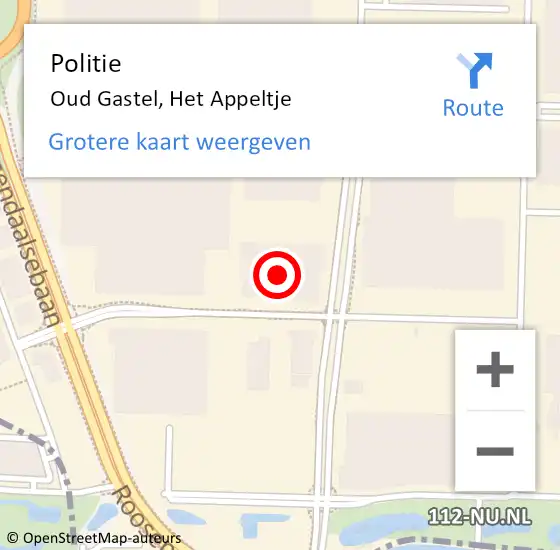 Locatie op kaart van de 112 melding: Politie Oud Gastel, Het Appeltje op 4 oktober 2023 14:53