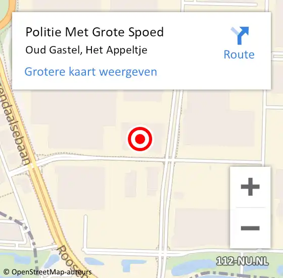 Locatie op kaart van de 112 melding: Politie Met Grote Spoed Naar Oud Gastel, Het Appeltje op 4 oktober 2023 14:53