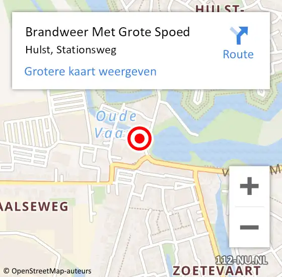 Locatie op kaart van de 112 melding: Brandweer Met Grote Spoed Naar Hulst, Stationsweg op 4 oktober 2023 15:33