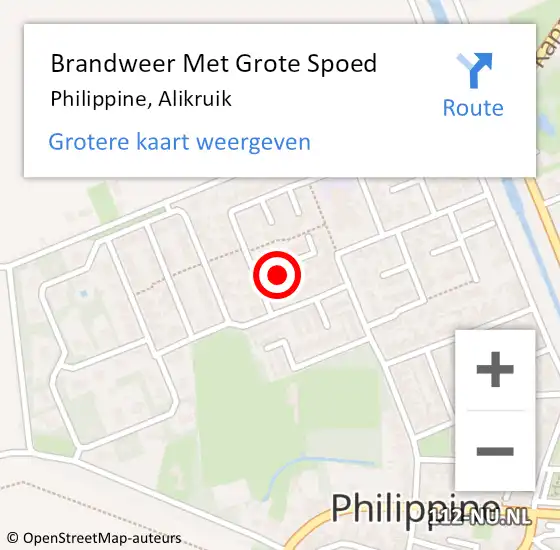 Locatie op kaart van de 112 melding: Brandweer Met Grote Spoed Naar Philippine, Alikruik op 4 oktober 2023 15:56