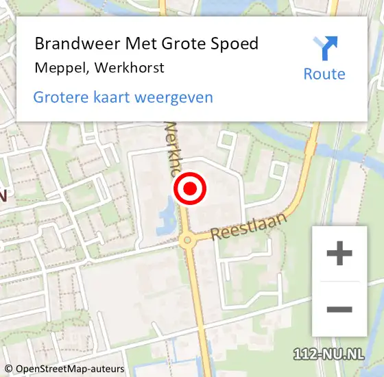 Locatie op kaart van de 112 melding: Brandweer Met Grote Spoed Naar Meppel, Werkhorst op 4 oktober 2023 16:10