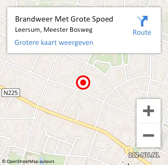 Locatie op kaart van de 112 melding: Brandweer Met Grote Spoed Naar Leersum, Meester Bosweg op 4 oktober 2023 16:36