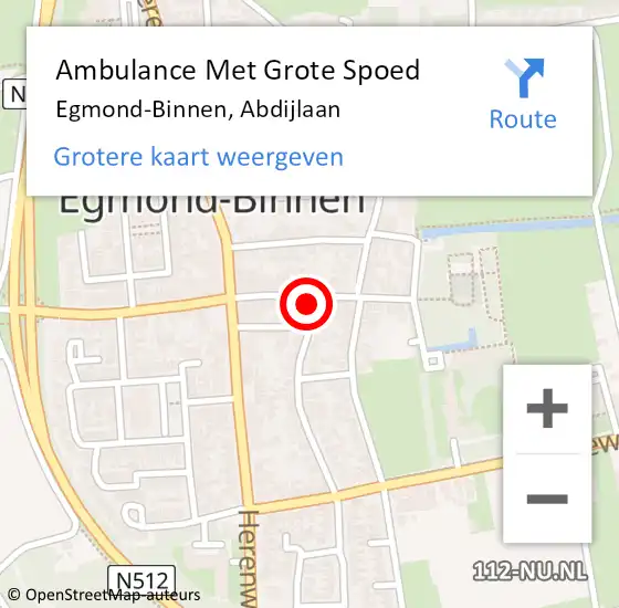 Locatie op kaart van de 112 melding: Ambulance Met Grote Spoed Naar Egmond-Binnen, Abdijlaan op 4 oktober 2023 16:51