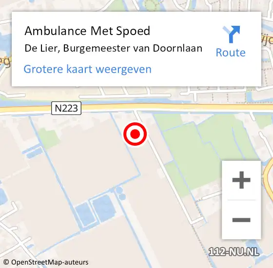 Locatie op kaart van de 112 melding: Ambulance Met Spoed Naar De Lier, Burgemeester van Doornlaan op 4 oktober 2023 17:13