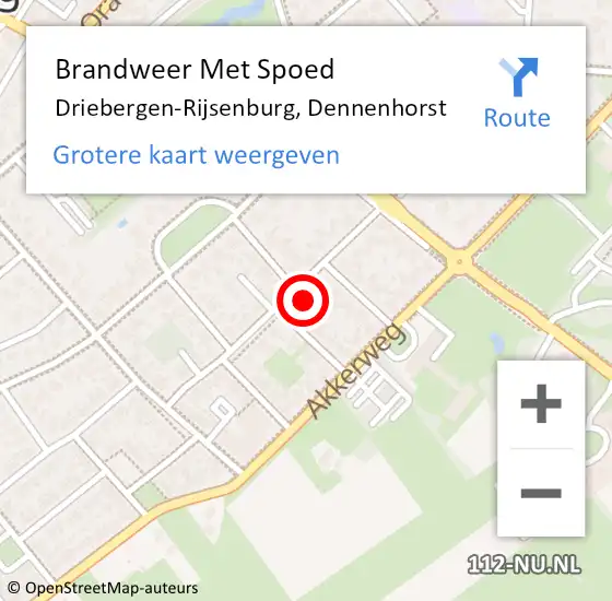 Locatie op kaart van de 112 melding: Brandweer Met Spoed Naar Driebergen-Rijsenburg, Dennenhorst op 4 oktober 2023 17:33