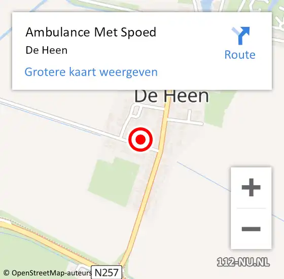 Locatie op kaart van de 112 melding: Ambulance Met Spoed Naar De Heen op 4 oktober 2023 17:47