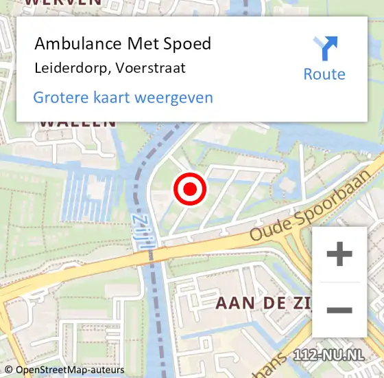 Locatie op kaart van de 112 melding: Ambulance Met Spoed Naar Leiderdorp, Voerstraat op 4 oktober 2023 18:40