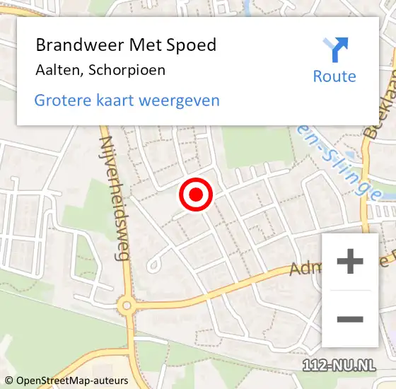 Locatie op kaart van de 112 melding: Brandweer Met Spoed Naar Aalten, Schorpioen op 4 oktober 2023 19:47