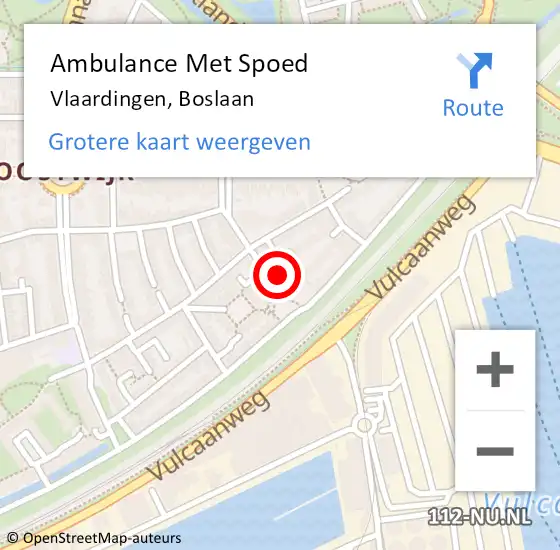 Locatie op kaart van de 112 melding: Ambulance Met Spoed Naar Vlaardingen, Boslaan op 4 oktober 2023 19:49