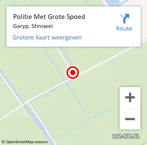 Locatie op kaart van de 112 melding: Politie Met Grote Spoed Naar Garyp, Stinswei op 4 oktober 2023 20:09