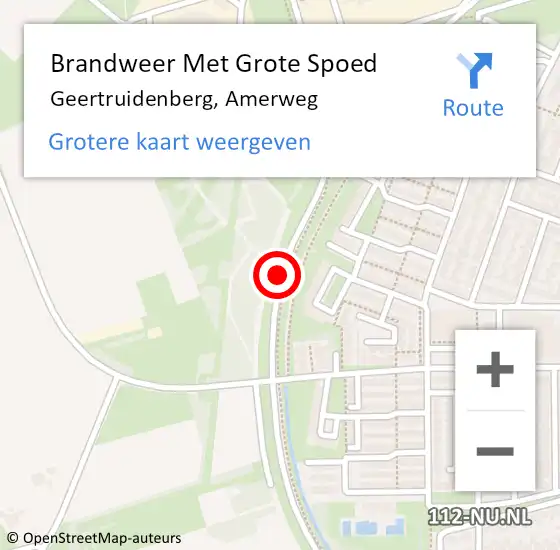 Locatie op kaart van de 112 melding: Brandweer Met Grote Spoed Naar Geertruidenberg, Amerweg op 10 september 2014 14:04