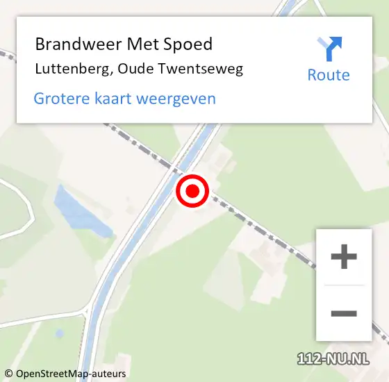 Locatie op kaart van de 112 melding: Brandweer Met Spoed Naar Luttenberg, Oude Twentseweg op 4 oktober 2023 21:01
