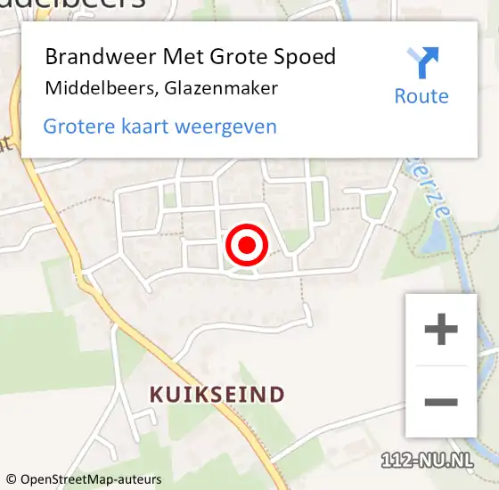 Locatie op kaart van de 112 melding: Brandweer Met Grote Spoed Naar Middelbeers, Glazenmaker op 4 oktober 2023 22:49