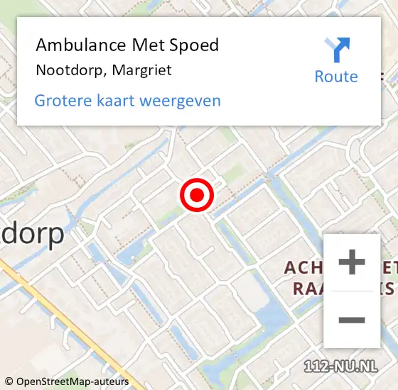 Locatie op kaart van de 112 melding: Ambulance Met Spoed Naar Nootdorp, Margriet op 4 oktober 2023 22:53