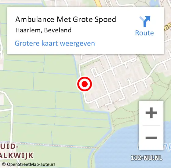 Locatie op kaart van de 112 melding: Ambulance Met Grote Spoed Naar Haarlem, Beveland op 5 oktober 2023 03:10