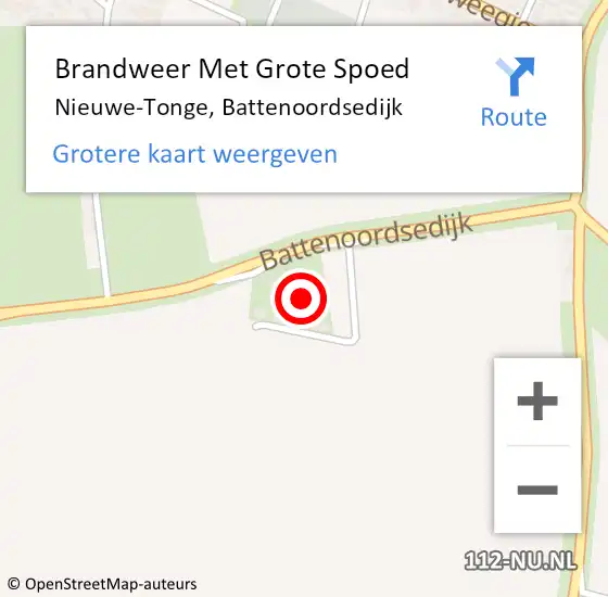 Locatie op kaart van de 112 melding: Brandweer Met Grote Spoed Naar Nieuwe-Tonge, Battenoordsedijk op 5 oktober 2023 05:08