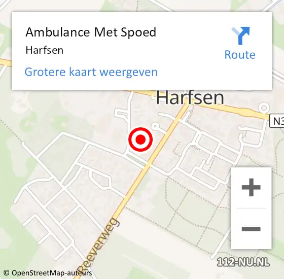 Locatie op kaart van de 112 melding: Ambulance Met Spoed Naar Harfsen op 5 oktober 2023 07:03