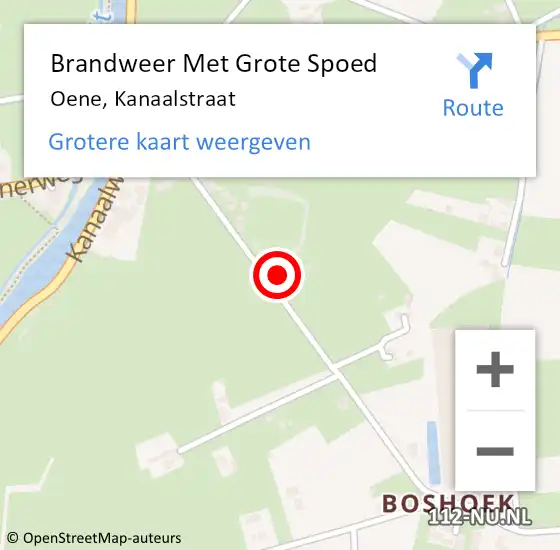 Locatie op kaart van de 112 melding: Brandweer Met Grote Spoed Naar Oene, Kanaalstraat op 5 oktober 2023 07:52