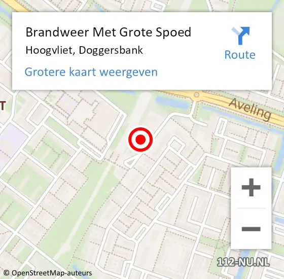 Locatie op kaart van de 112 melding: Brandweer Met Grote Spoed Naar Hoogvliet, Doggersbank op 5 oktober 2023 09:55