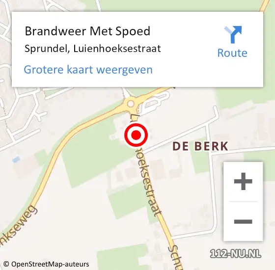 Locatie op kaart van de 112 melding: Brandweer Met Spoed Naar Sprundel, Luienhoeksestraat op 5 oktober 2023 10:27